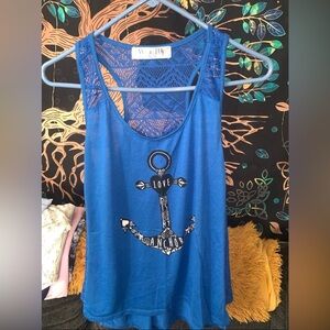 Blue Anchor Tank Top